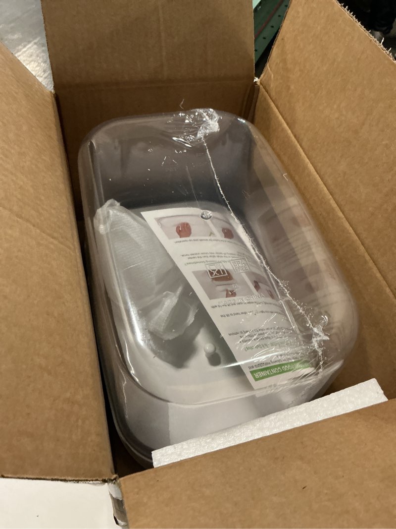 Condition photo showing Good Condition for TBMAXS Airtight Flour Container 6.34 QT, Clear PET Plastic Food Storage Container Bin with Pop Up Lids For Rice Flour Sugar, Dry Food Holder for Kitchen Pantry Organization and Storage 6.34Qt-Rectangle