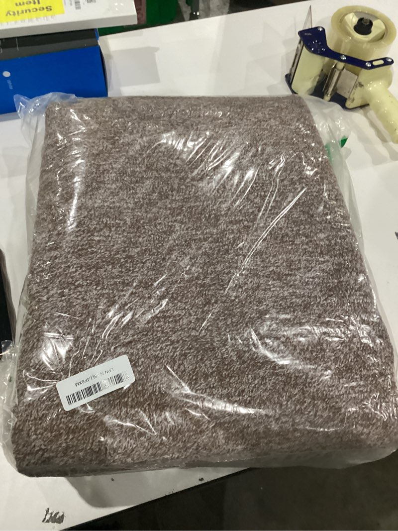 Condition photo showing As Is for FinRe?c 6x9 Washable Area Rugs for Bedroom Living Room, Low Pile Thin Rug Solid Color, Non-Slip Carpet Indoor for Home Decor (Brown) Brown 6' x 9' (Rectangular)