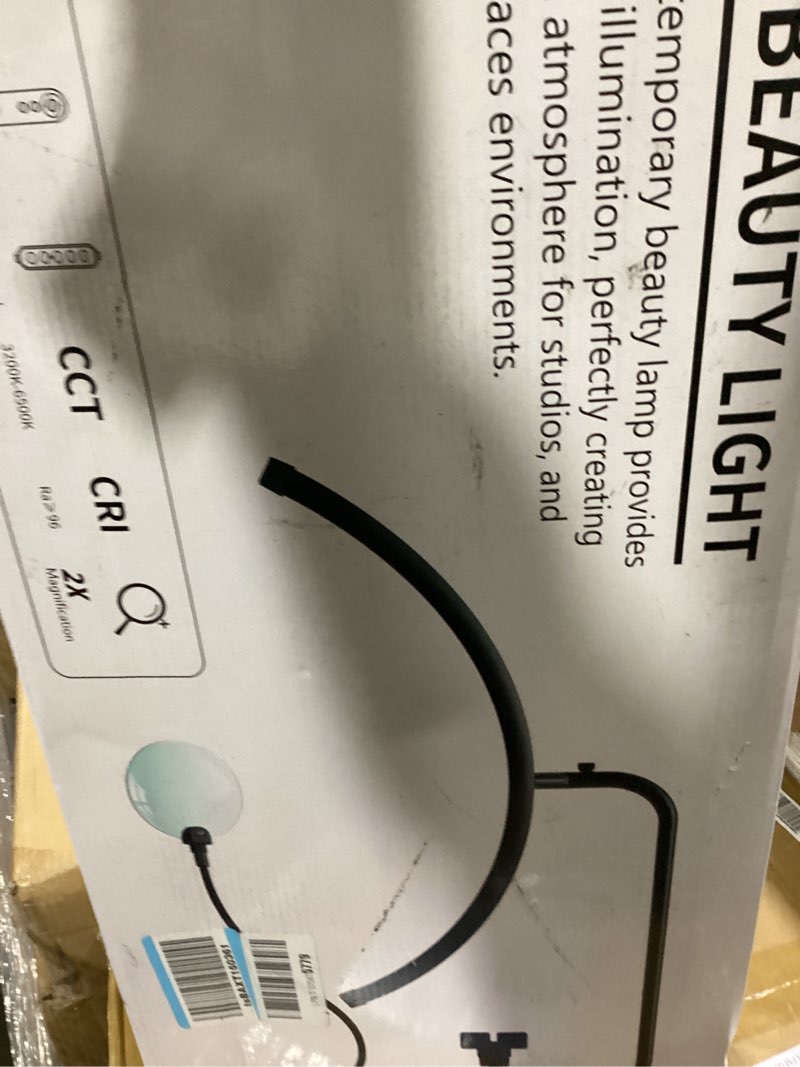 Condition photo showing Good Condition for aurelle half moon lash light - adjustable led floor lash lamp with 4x magnifier & phone holder for eyelash extensions,nail art,tattoo,skincare,salon spa-dimmable brightness,rotating head, white