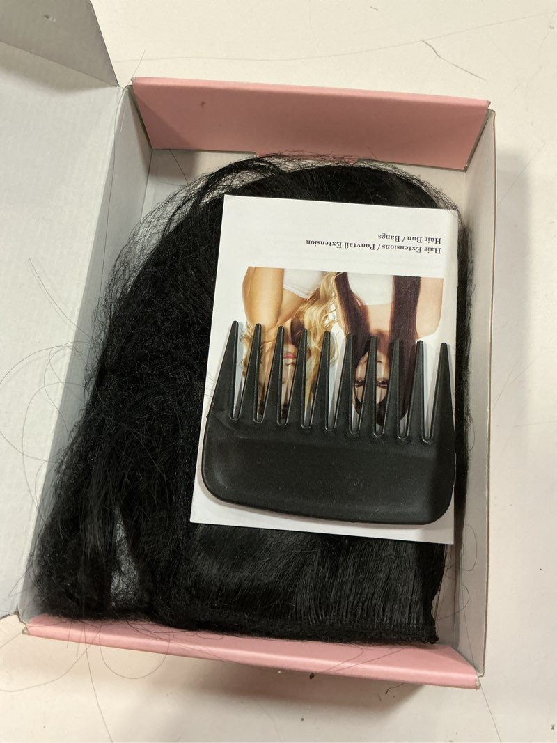 Condition photo showing Good Condition for hair extensions, 14\" short clip in hair extensions 1pcs straight natural soft synthetic hairpiece for women - black 14 inch black