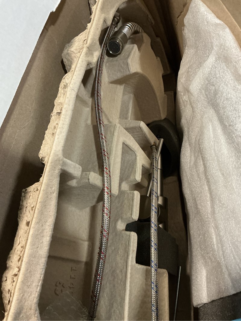 Condition photo showing Good Condition for Delta Antoni Pro Style Commercial Kitchen Faucet with Pull Down Sprayer, Brushed Nickel Single Hole Kitchen Sink Faucet, Single Handle, Spotshield Stainless 18803-SP-DST