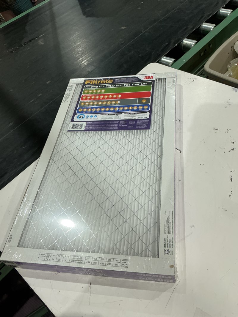 Condition photo showing New/Like New for filtrete 14x24x1 air filter, merv 12, mpr 1500, allergens, bacteria & viruses, 3-month ac and furnace filters, cleaner air, reliable airflow, 2 hvac filters (actual size 13.81 x 23.81 x 0.78 in)