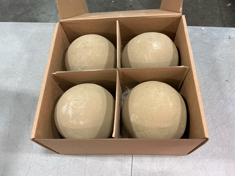 Condition photo showing New/Like New for stanbroil ceramic balls - 6" round fire stones for fire pit fire bowl and fireplace - set of 4, beige 6 inch beige