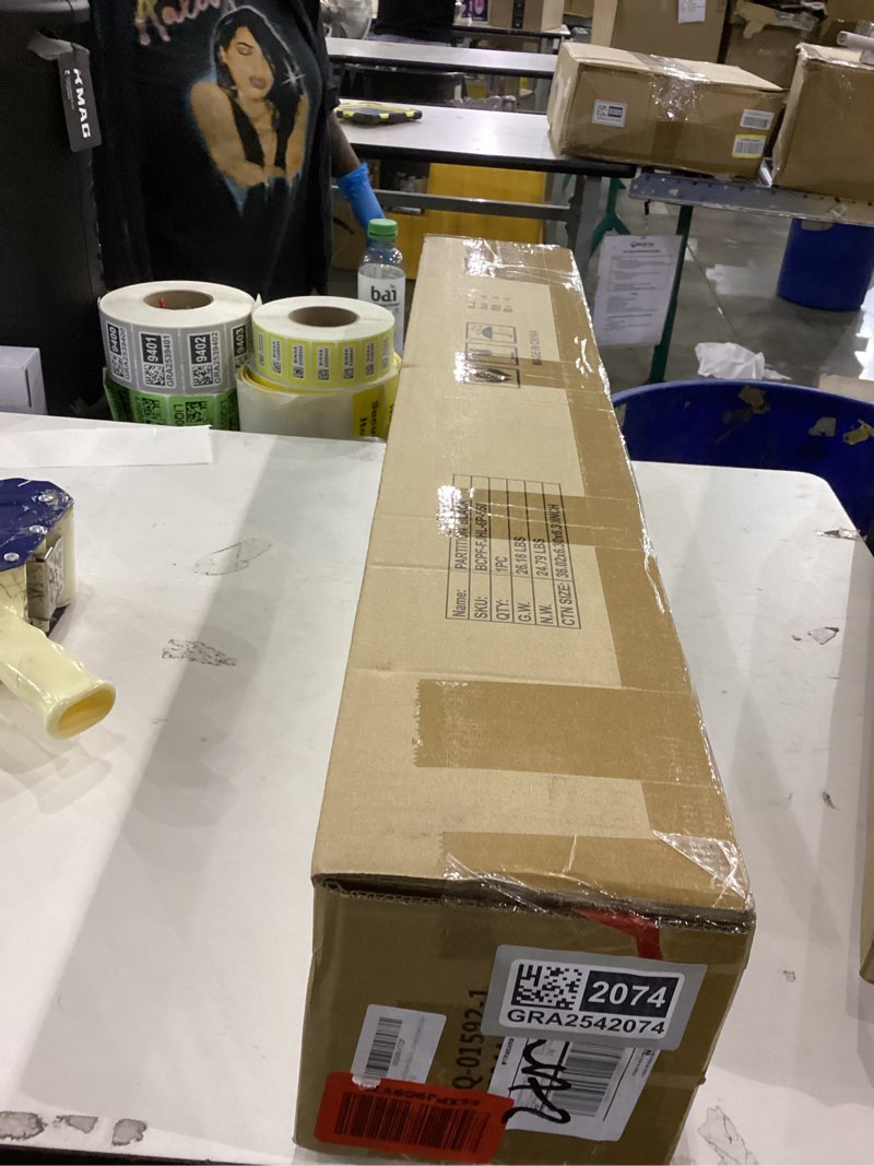 Condition photo showing New/Like New for Room Divider 6 Panel Room Dividers/Wheels, Fabric Room Divider Panel for Office Room Partitions and Dividers, Portable Partition Wall Divider for Room Separation, Flexible Privacy Screen Indoor Black Wheel-132''