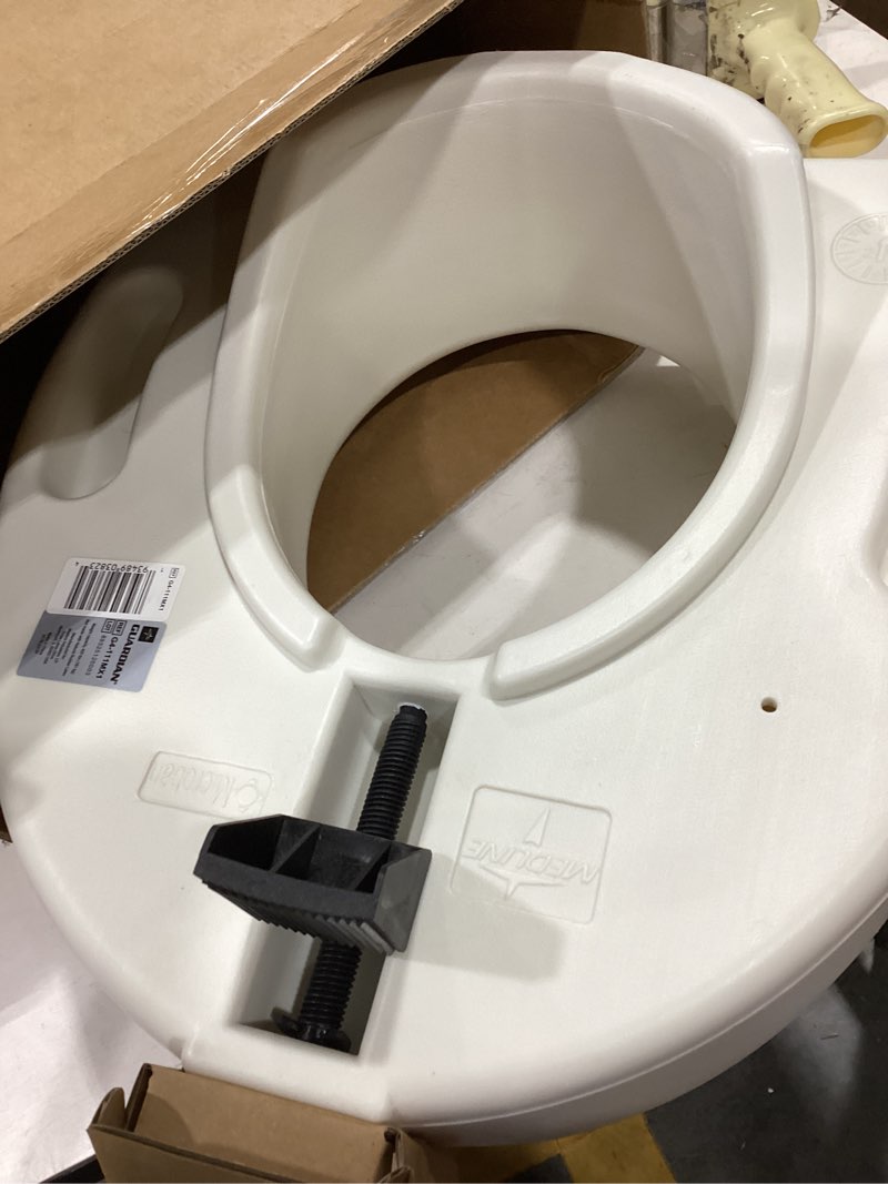 Condition photo showing Good Condition for medline - elevated toilet seat riser with microban antimicrobial protection - white