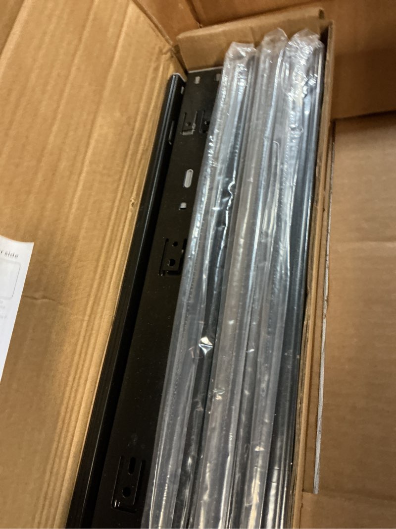 Condition photo showing Good Condition for Ravinte 18 Inch Soft Close Drawer Slides 5 Pairs 10 Pack Black Full Extension Ball Bearing Drawer Glide Side Mount 18 Inch 5