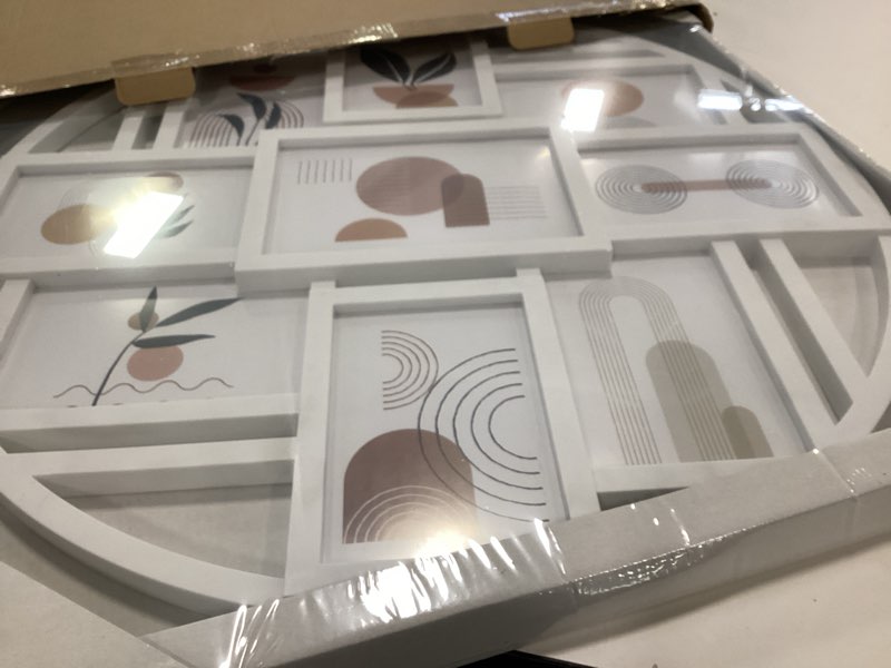 jerry & maggie 9-opening round 4×6 collage wall frame, multi picture photo frame for wall, displays 