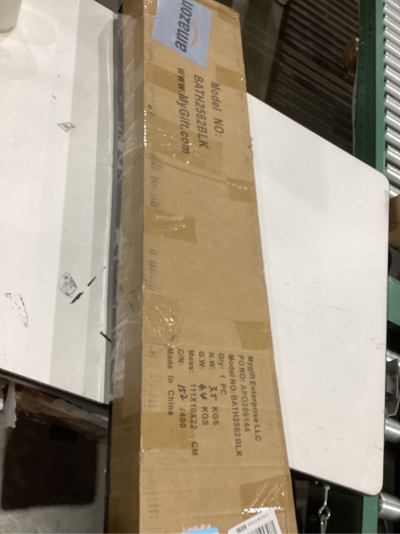 2-Tier Matte Black Metal Over-The-Toilet Storage Rack w/ Magazine Holder Basket