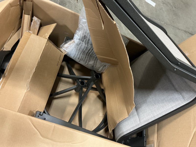 Condition photo showing Good Condition for style selections elmhurst set of 2 black metal frame swivel dining chair with brown sling seat