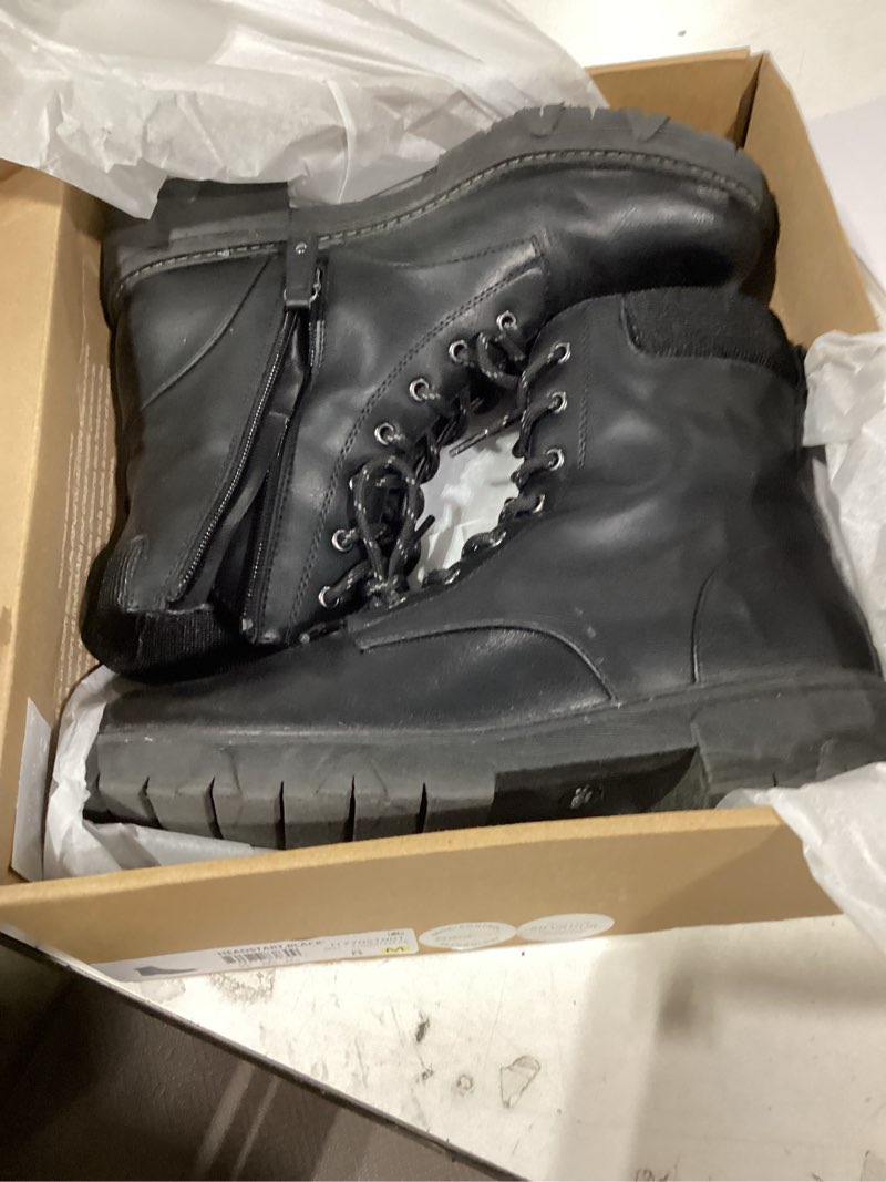 Condition photo showing As Is for dr.scholl's shoes womens headstart mid shaft boots 8 black synthetic