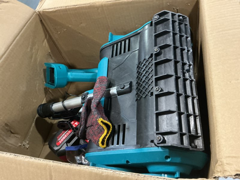Condition photo showing As Is for Cordless Electric Snow Shovel, with 2×4.0Ah Battery & Charger, 12 in Foldable Lightweight Snow Blowe