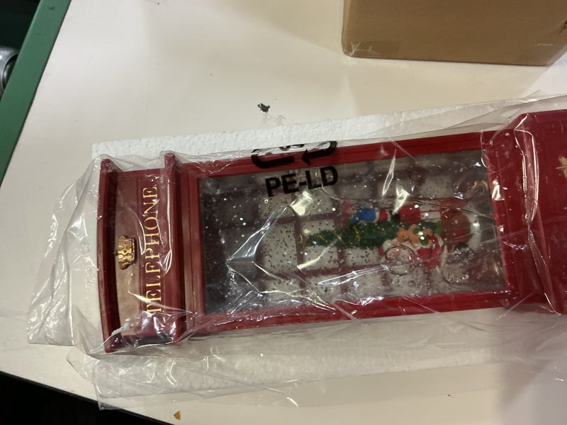 Condition photo showing New/Like New for merrypulse christmas snow globe lantern musical santa snow globes with swirling glitter lighted water lantern with 8 songs for christmas decoration gifts red - santa claus