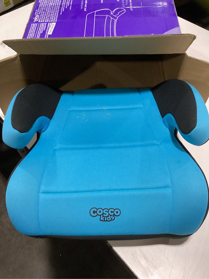 Condition photo showing As Is for Cosco Topside Booster Car Seat - Easy to Move, Lightweight Design (Turquoise)