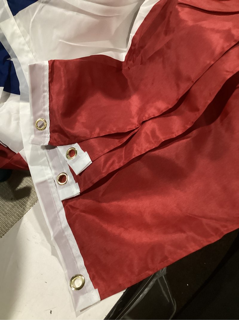 Condition photo showing Good Condition for 4 pack large size 3 x 6 ft american bunting flag 4th of july decorations, usa pleated fan flag memorial day patriotic half fan banner 100% polyester fourth july independence day outdoor indoor decor 4 pack 3 x 6 feet