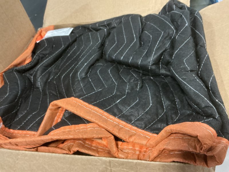 Condition photo showing As Is for amazon basics reinforced tear-resistant moving blankets, 72" x 40", black, 6-pack 72-inch by 40-inch