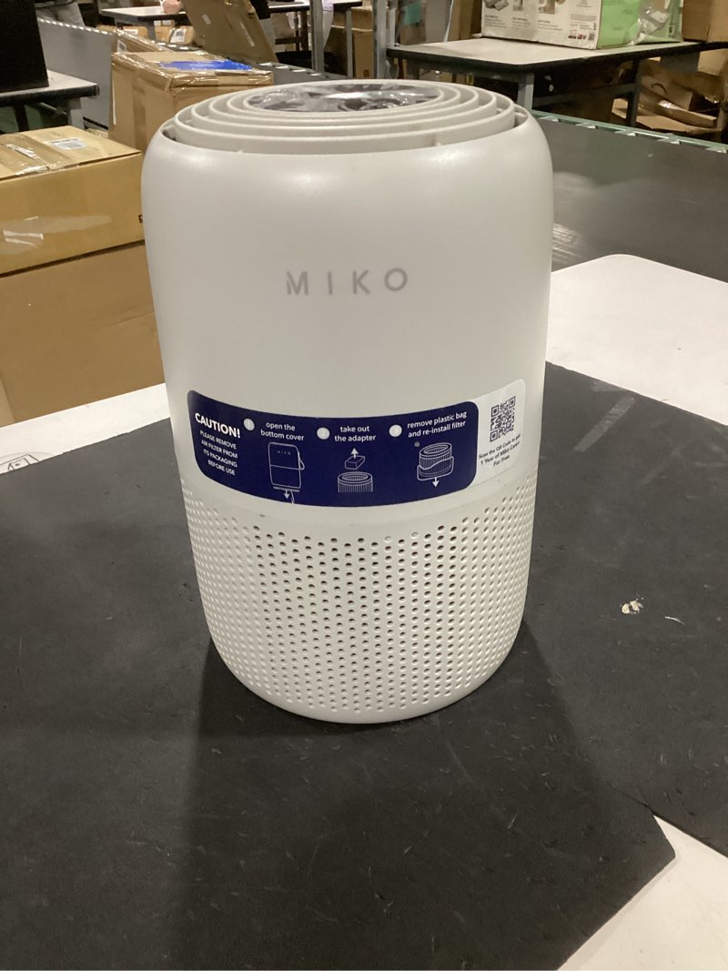 miko air purifier for bedroom with 3-in-1 hepa filter & sleep mode, whisper quiet, covers up to 1200 ft, smart wi-fi app control - removes smoke, allergens, pets hair, dust, odors, pollutants