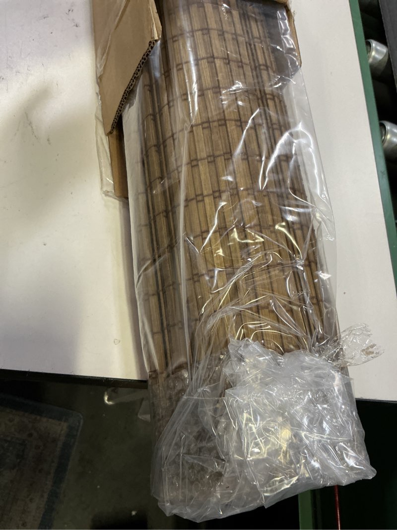 Condition photo showing Good Condition for LazBlinds Cordless Bamboo Roman Shades, Privacy Blinds for Interior Windows, Room Darkening Roll Up Bamboo Blinds for Home & Patio, 34" W x 64" H, Highfield Teak Pricacy - Highfield Teak 34" W x 64" H