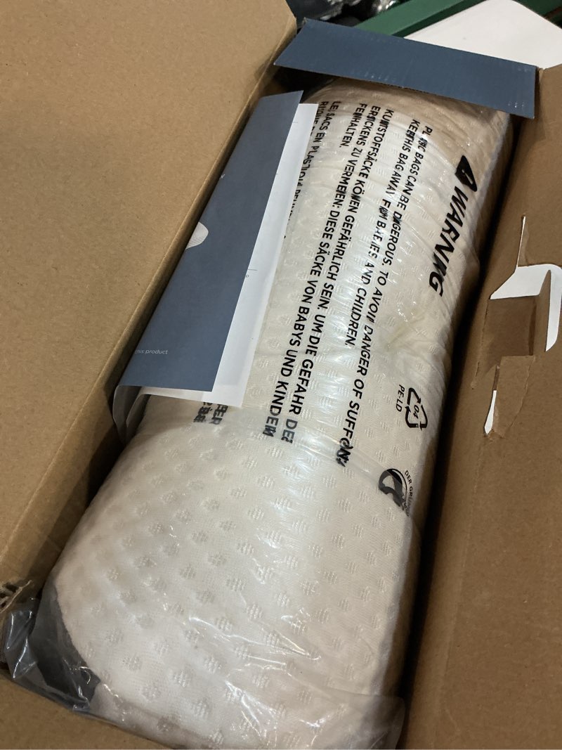 Condition photo showing New/Like New for osteo cervical pillow for neck pain relief, hollow design odorless memory foam pillows with cooling case, adjustable orthopedic bed pillow for sleeping, support for side back sleepers standard high(24.5*16.5*5.2/4.1 inches) dark grey