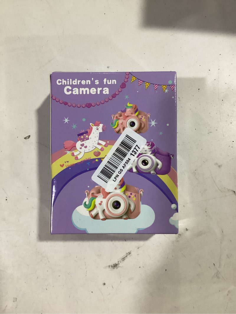 Condition photo showing Good Condition for kids camera for 3-8 years old toddlers childrens boys girls selfie camera 20 mp hd 1080p ips screen dual digital toy camera for kids christmas birthday gifts with 32gb card white purple-unicarn