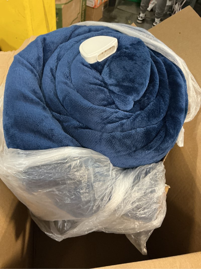 Condition photo showing As Is for Heated Blanket Electric Queen Size 84"X90",Electric Blanket with 6 Heat Settings & 1-10 Hours Time Settings Auto-Off,Machine Washable Heating Blanket for Home and Office (Blue) Blue Queen 84''*90''