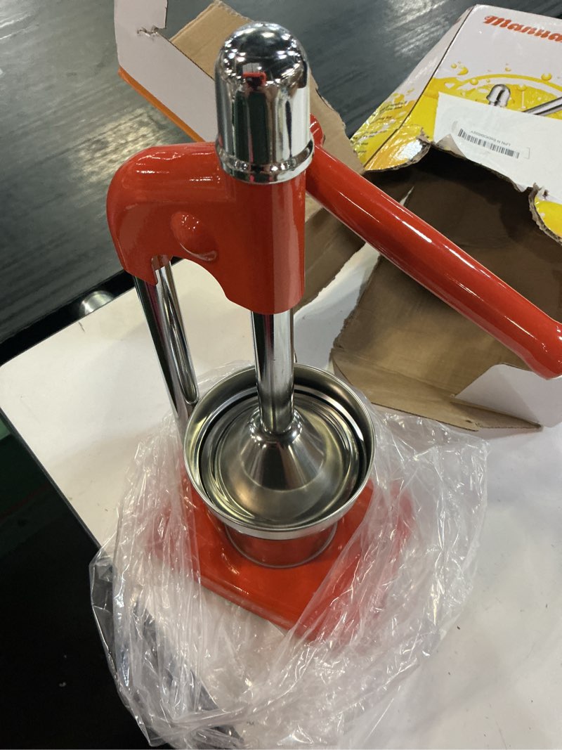 Condition photo showing New/Like New for manual orange juicer, hand press citrus juicer lemon squeezer with cup countertop squeezer for fresh orange juice, easy to clean