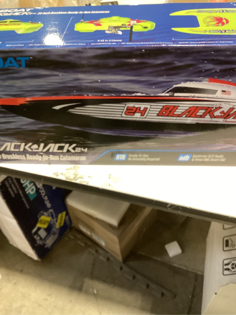 Condition photo showing New/Like New for Pro Boat Blackjack 24" V2 Catamaran Brushless Heat Wave Visual RTR PRB08049T1 Yellow