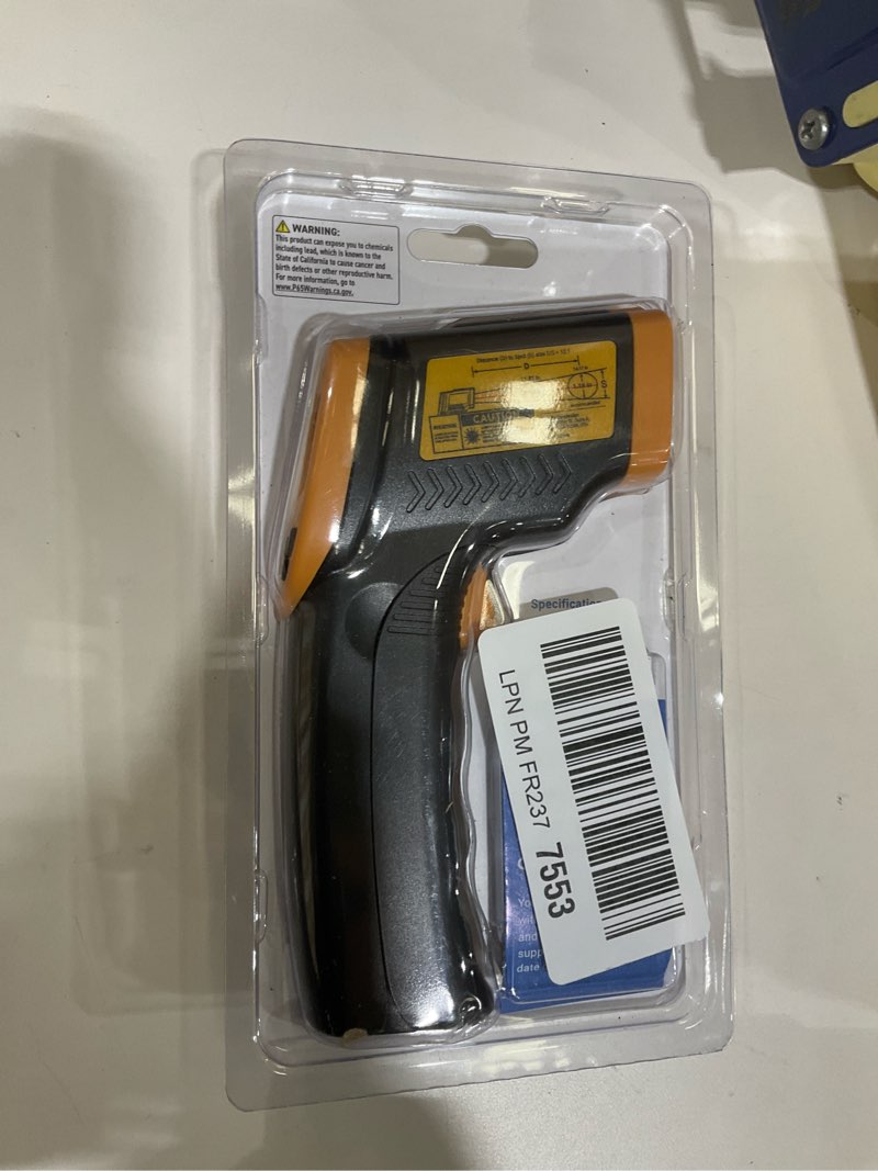 Condition photo showing As Is for Etekcity Infrared Thermometer Laser Temperature Gun 774, Meat Food Candy Oven Thermometer for Griddle Accessories, Heat Gun for Cooking Refrigerator Tools, Adjustable Emissivity & Max Measure, Yellow Classic Yellow