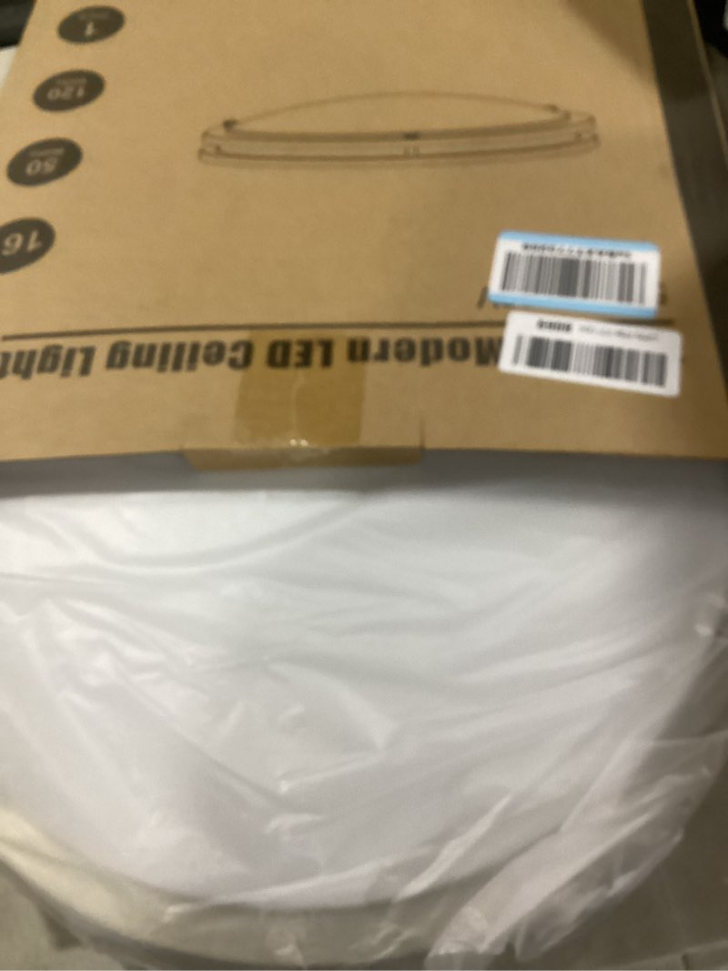 Condition photo showing Good Condition for 16inch flush mount led ceiling light fixtures, 5cct adjustable 2700k 3000k 4000k 5000k 6500k, dimmable close to ceiling light for kitchen, bathroom, kitchen, bedroom, brushed nickel, 1 pack nickel 16inch (1 pack)