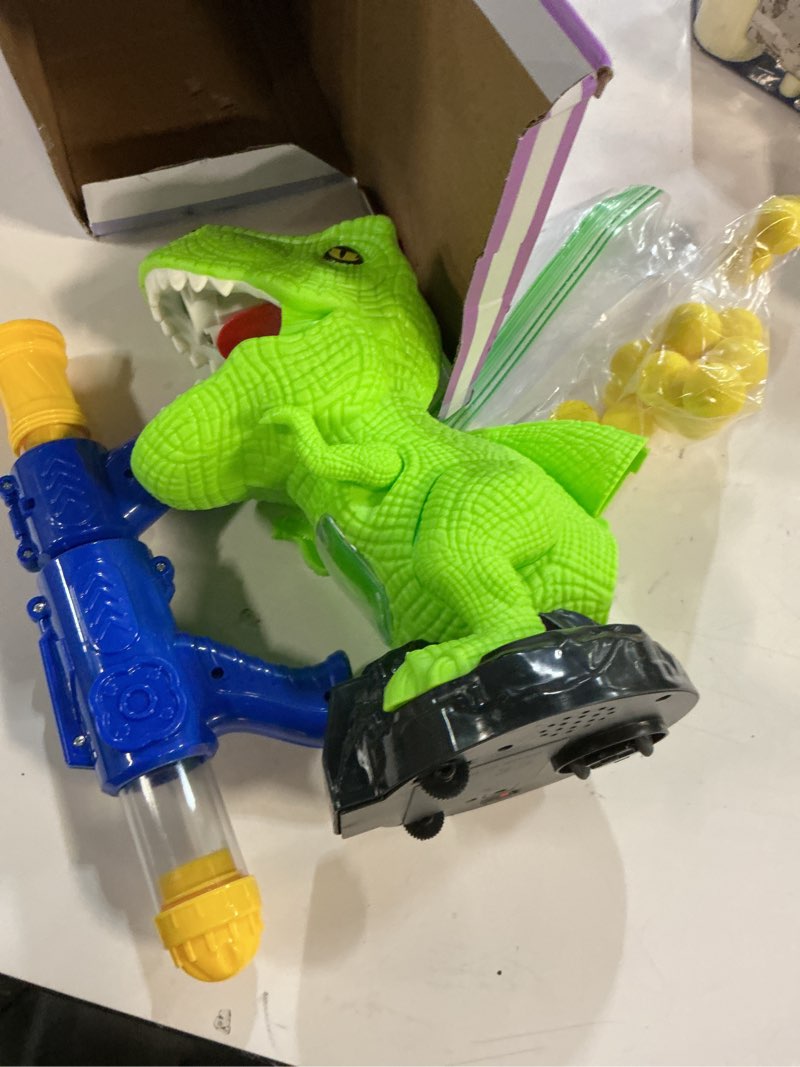 Condition photo showing Good Condition for Moveable Dinosaur Shooting Toys for Kids 3-8 Years, Movable Shooting Target Toy with Air Pump Launcher, Interactive Competition Game Gift for Boys and Girls Ages 3 4 5 6 7 8 Years Old 1 Pump Launcher
