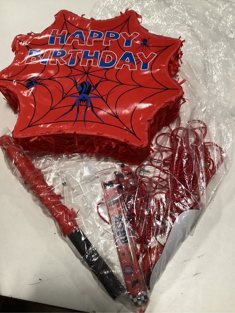 Condition photo showing Good Condition for ZRUNBO Spider Piñata for Birthday Party Decoration, Kids Piñata with Blindfold, Stick and Confetti for Boy Girl Celebration