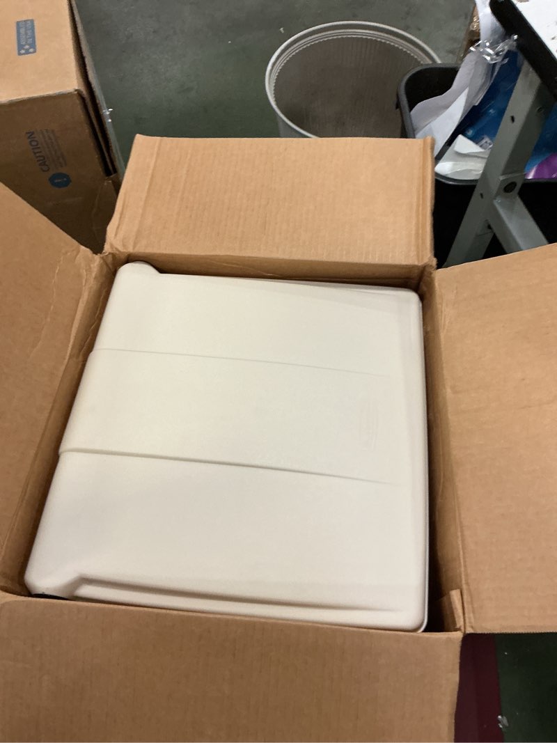 Condition photo showing Good Condition for Rubbermaid Commercial Products Step-On Lid Trash Can, 12-Gallon, Beige, Hands-Free Sanitary Use Garbage Can for Medical Waste in Hospitals/Lab/Emergency/Patient Rooms