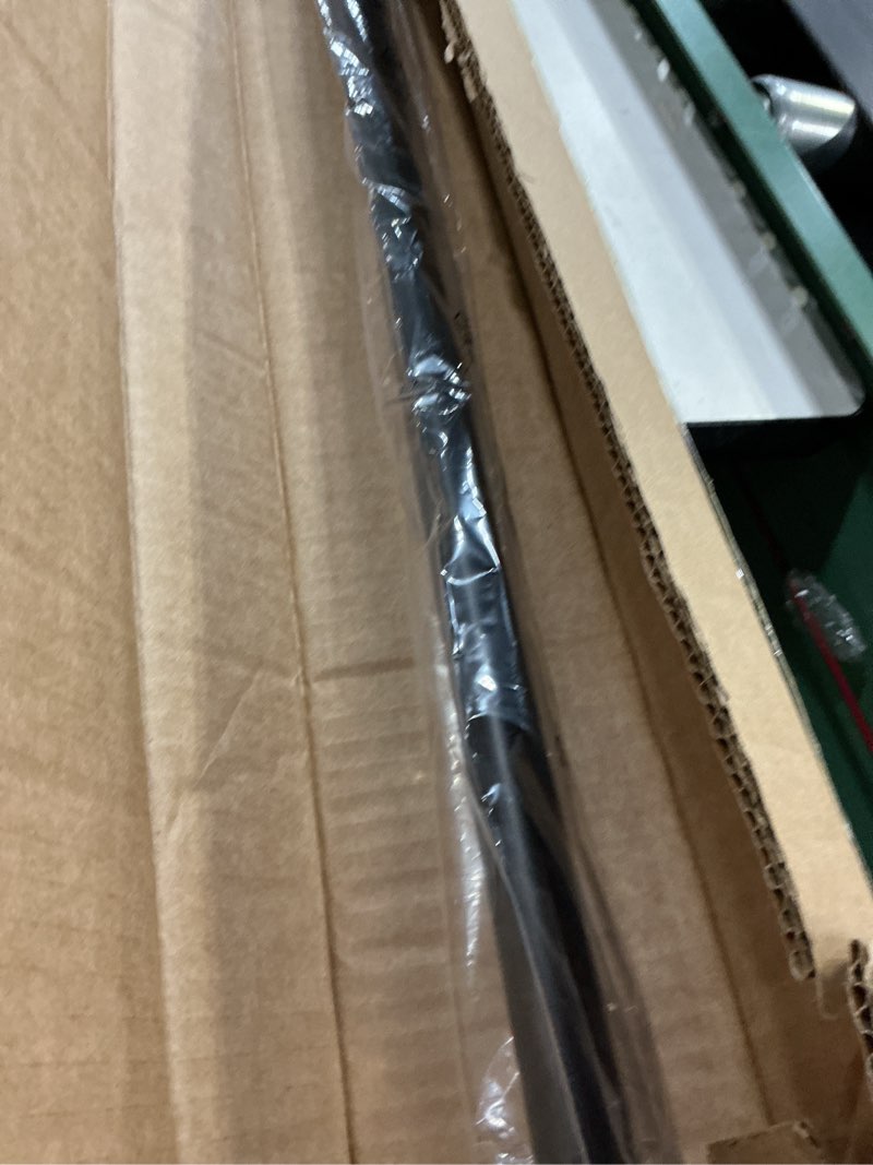 Condition photo showing Good Condition for amazon basics no drilling spring tension curtain rod, adjustable 78-108" width, classic finial, black black 78-108" indoor