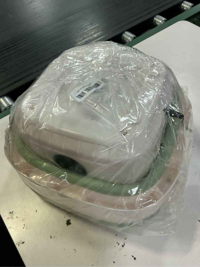 Condition photo showing As Is for mini portable washing machine, 16.5l upgraded washer with spin basket laundry machine, 3 cleaning modes suitable for small clothes, foldable design ideal for hotel, home, apartment and campain