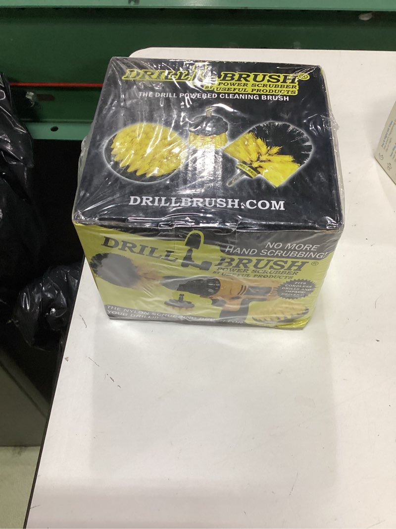 Condition photo showing New/Like New for drillbrush drill brush attachment set for bathroom cleaning – power scrubber brush kit for tub, tile, shower, and grout – all-purpose household cleaning brushes for drill - electric grout cleaner kit all purpose medium yellow 2in, 4in, 3.5in corner brush