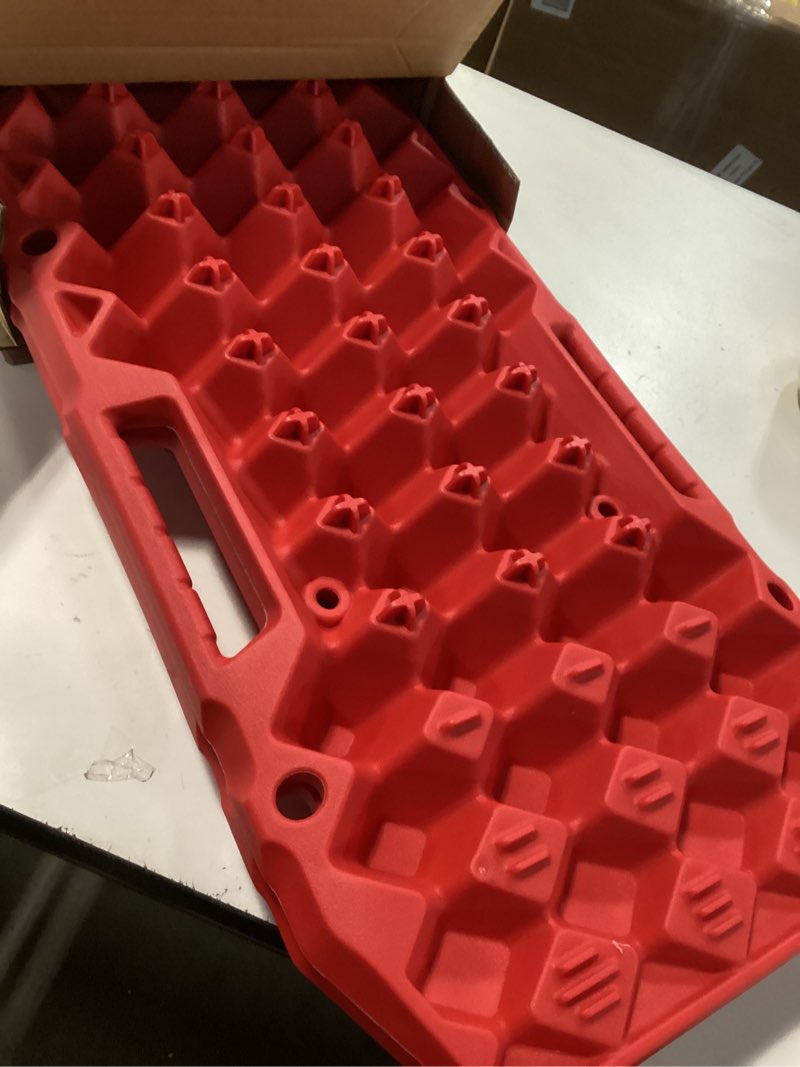 Condition photo showing Good Condition for BUNKER INDUST Off-Road Traction Boards, Pair Recovery Tracks Traction Mat for Jeep Mud, Sand, Snow Traction Pads-Red Emergency Tire Traction Device