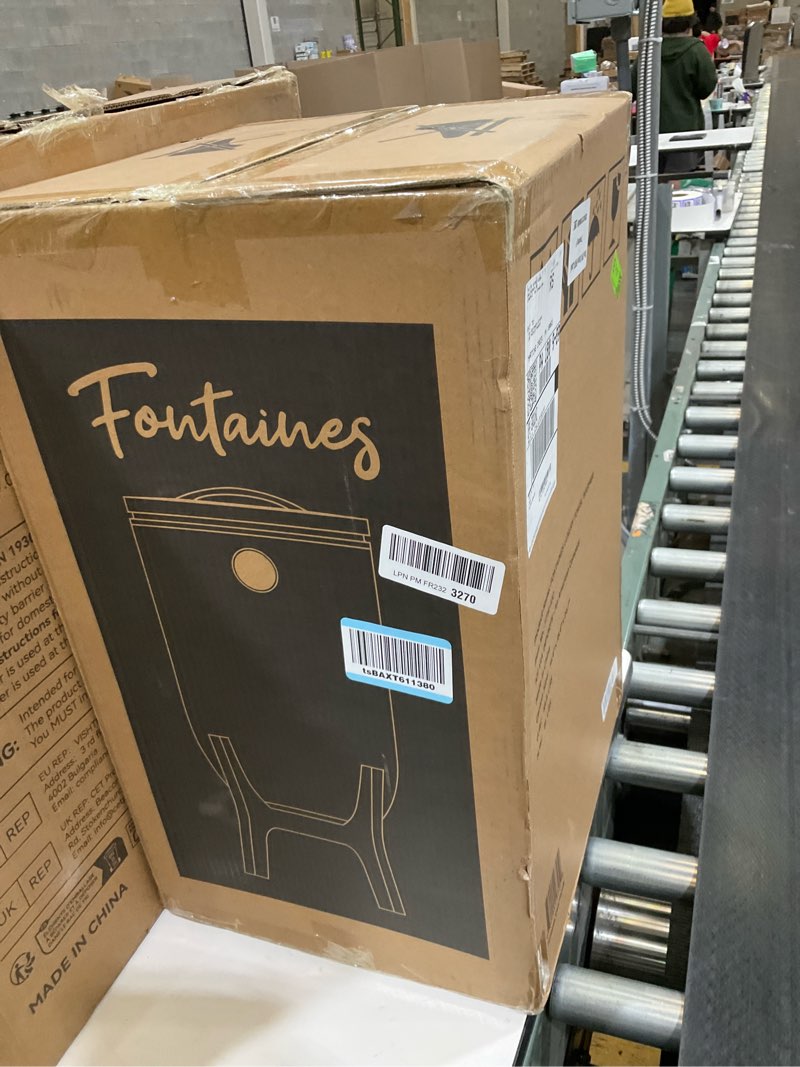 Condition photo showing As Is for Fontaines Luxury Towel Warmer for Bathroom, Spa - Large Heated Thermal Bucket, Wood Handle, Safe Auto Shut Off, Fits Up to Two Large 40x70 Oversized Towels or Robes - White