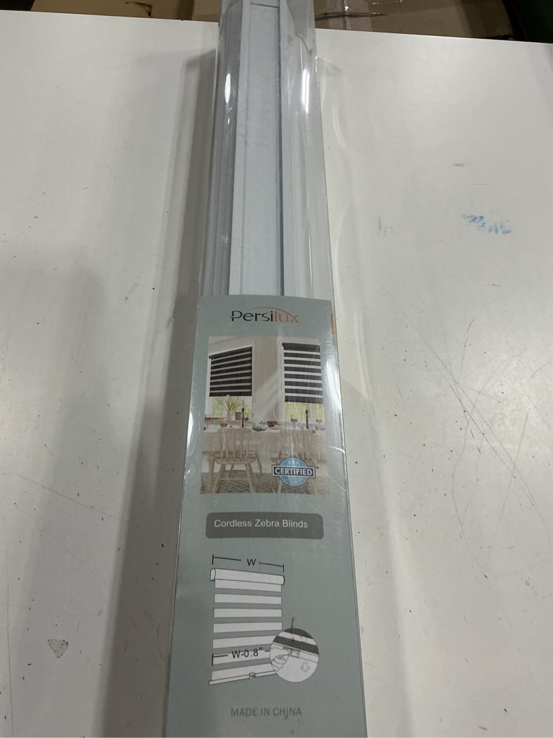 Condition photo showing New/Like New for persilux cordless zebra blinds for windows free-stop roller windows shades (24" w x 72" h, white) dual layer light control for day and night, light filtering sheer shades for home, easy to install 24"w x 72"h white
