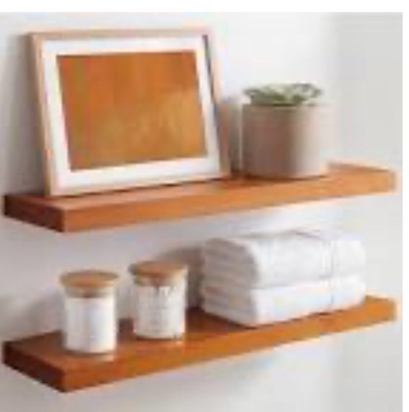 homeforia 20 inch golden oak floating shelf, high end solid real wood 20inch small floating shelves 