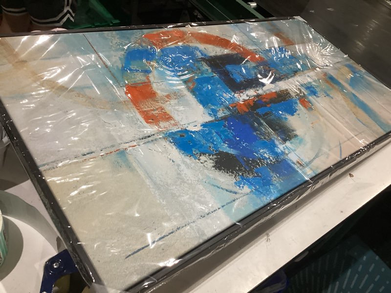 Condition photo showing Good Condition for acocifi abstract canvas wall art modern geometric picture artwork textured painting, colorful neutral print horizontal vertical large frame for living room bedroom bathroom office home decor 48"x24"