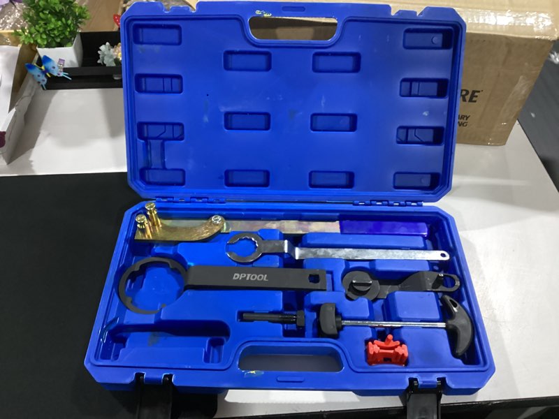 Condition photo showing As Is for dptool 8pcs engine camshaft and crankshaft timing tool set replacement for vag ea211 1.0l 1.2l 1.4l 1.6l fsi tsi tfsi petrol engine compatible with vw audi a3 /golf vii/jetta/skoda octavia/seat leon