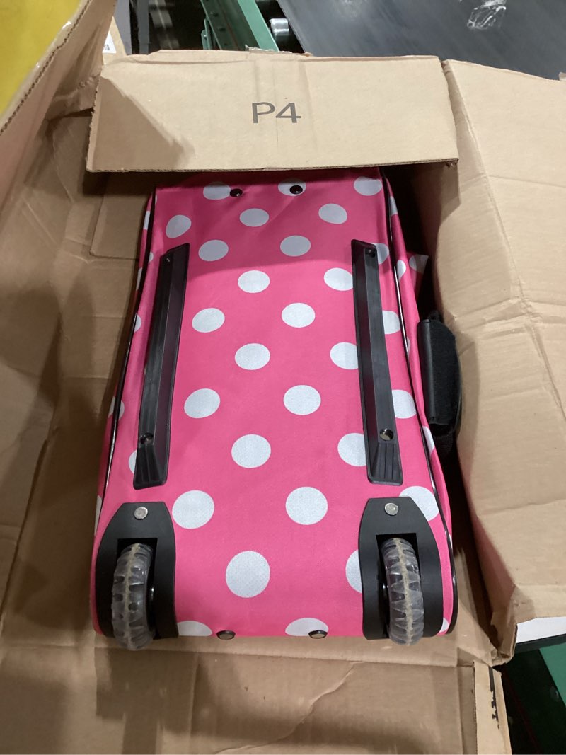 Rockland Rolling Duffel Bag, Pink Dot, 22"