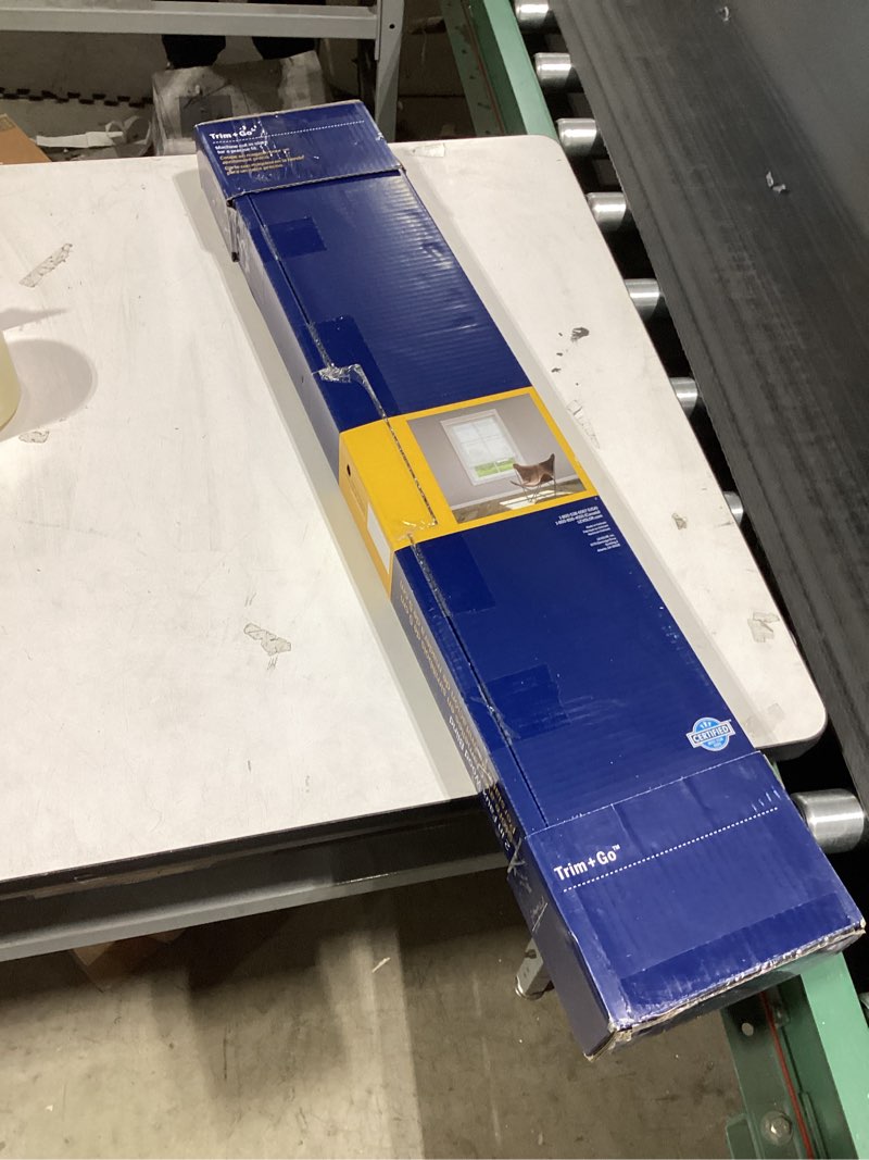 Condition photo showing As Is for LEVOLOR Trim+Go 2-in Slat Width 35-in x 48-in Cordless White Faux Wood Room