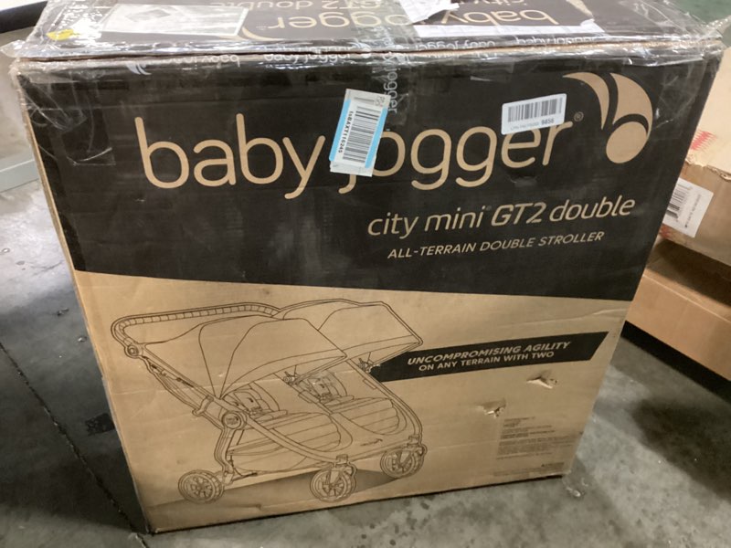Condition photo showing New/Like New for baby jogger city mini gt2 all-terrain double stroller jet black perfect for newborn and toddler compatible with britax cybex graco and maxi cosi infant car seats double stroller black