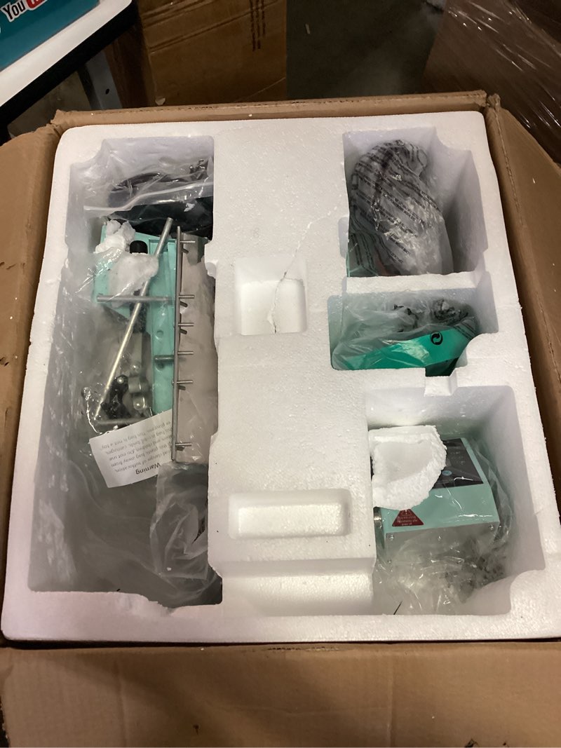 Condition photo showing As Is for VEVOR Heat Press 15x15 inch, 5 in 1 T-Shirt Cap Hat Mug Press, Combo Tumbler Heat Press for plate Sublimation, Green 5in1-15x15-Green-30OZ