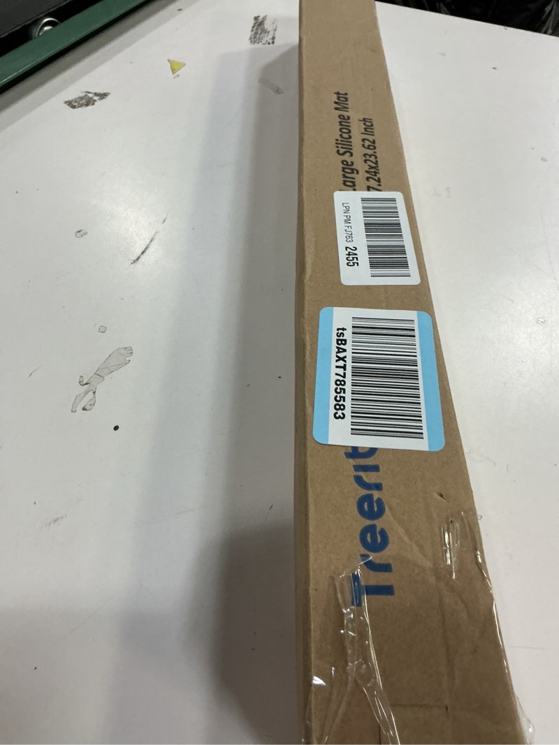 Condition photo showing Good Condition for Silicone Mats for Kitchen Counter, Treerit 47.24"x 23.62" Extra Large Silicone Countertop Protector, Non-slip Heat Resistant Mats for Countertop, Shipped Rolled Up, No Creases, White Translucent