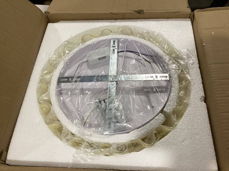 Condition photo showing Good Condition for Bofea LED Flush Mount Vintage Yellow Glass Hallway Ceiling Lamp - Mid Century Overhead Light with Ribbed Glass Shade - Farmhouse Ceiling Light for Nursery, Kids Room, Bedroom, Bathroom