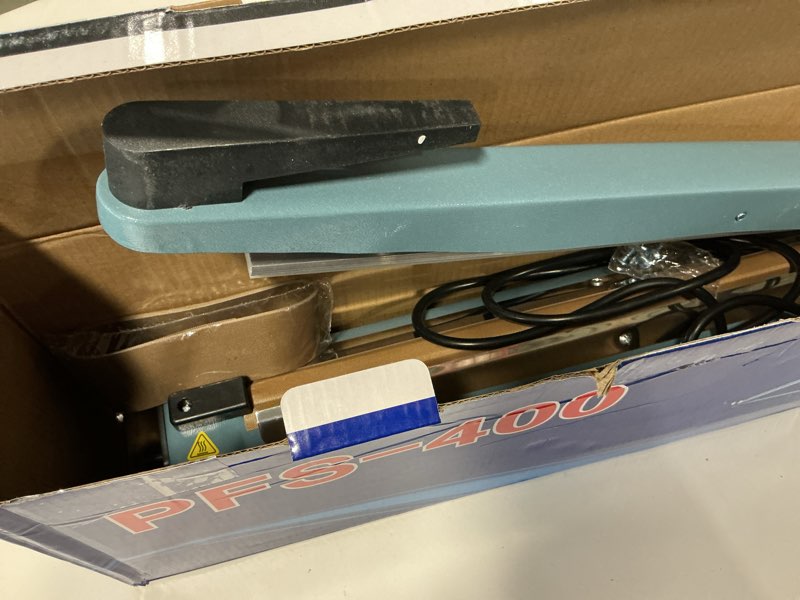 Condition photo showing As Is for Vestil ISEAL-15T(PFS-400) Table Top Impulse Bag Sealer, 15-1/2" Sealing Width