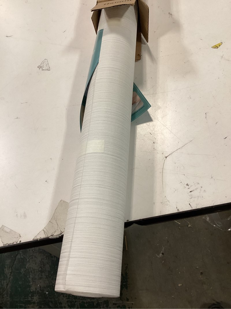 Condition photo showing Good Condition for Haimin Grasscloth Textured Wallpaper 24in X 393in Fabric Contact Paper White Wall Paper Linen Peel and Stick Self-Adhesive Thick Vinyl Embossed Film Wallpaper (White)