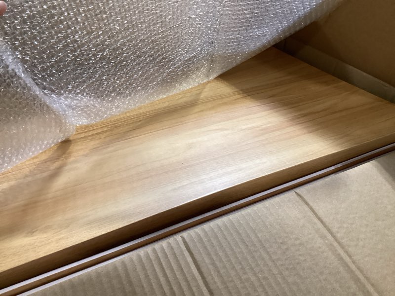 Condition photo showing Good Condition for Hoolerry 5 Pcs Wire Shelf Covers Foamed PVC Wire Rack Covers for Removable Closet (Not Wood) Pantry Shelves for Cabinet Bathroom Kitchen Shelving Decoration(Wood Color,27x16inch) 27x16inch Wood Color