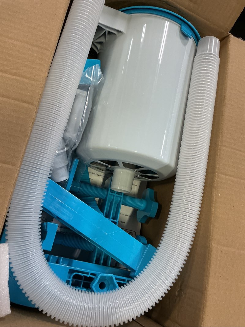 Condition photo showing Good Condition for deeprclean newly above ground pool skimmer with solar digital thermometer, wall mount surface skimmer with adjustable height bracket, auto skimming for pool surface floating leaves & debris -blue skyblue